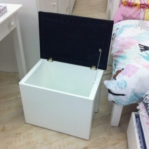 Dresser (dressing) table storage stool denim cover white