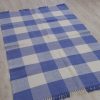 Extra large Natural / Blue Check Rug 2