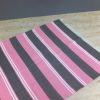 Extra Large Pink / White / Grey Stripe Rug