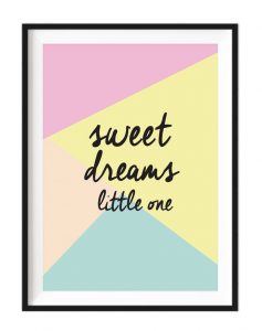 Sweet Dreams Little One A4 white framed print - Kids Cove