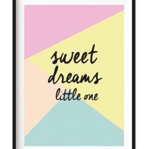 Sweet Dreams Little One A4 white framed print - Kids Cove