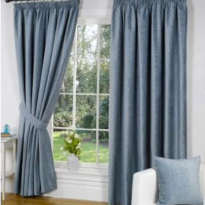 Blue tape lined curtain - Kids Cove