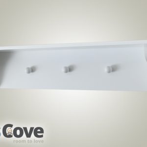 3 knob wall shelf - white - Kids Cove