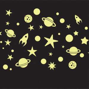 Glow in the Dark Outer Space Wall Decals - Celestial - Kids Cove