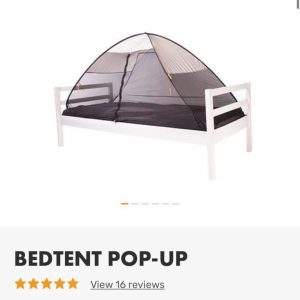 Cream and black mosquito net bed tent - Kids Cove