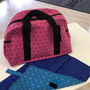 Pink Shweshwe Nappy Weekender Bag (mat) - Kids Cove